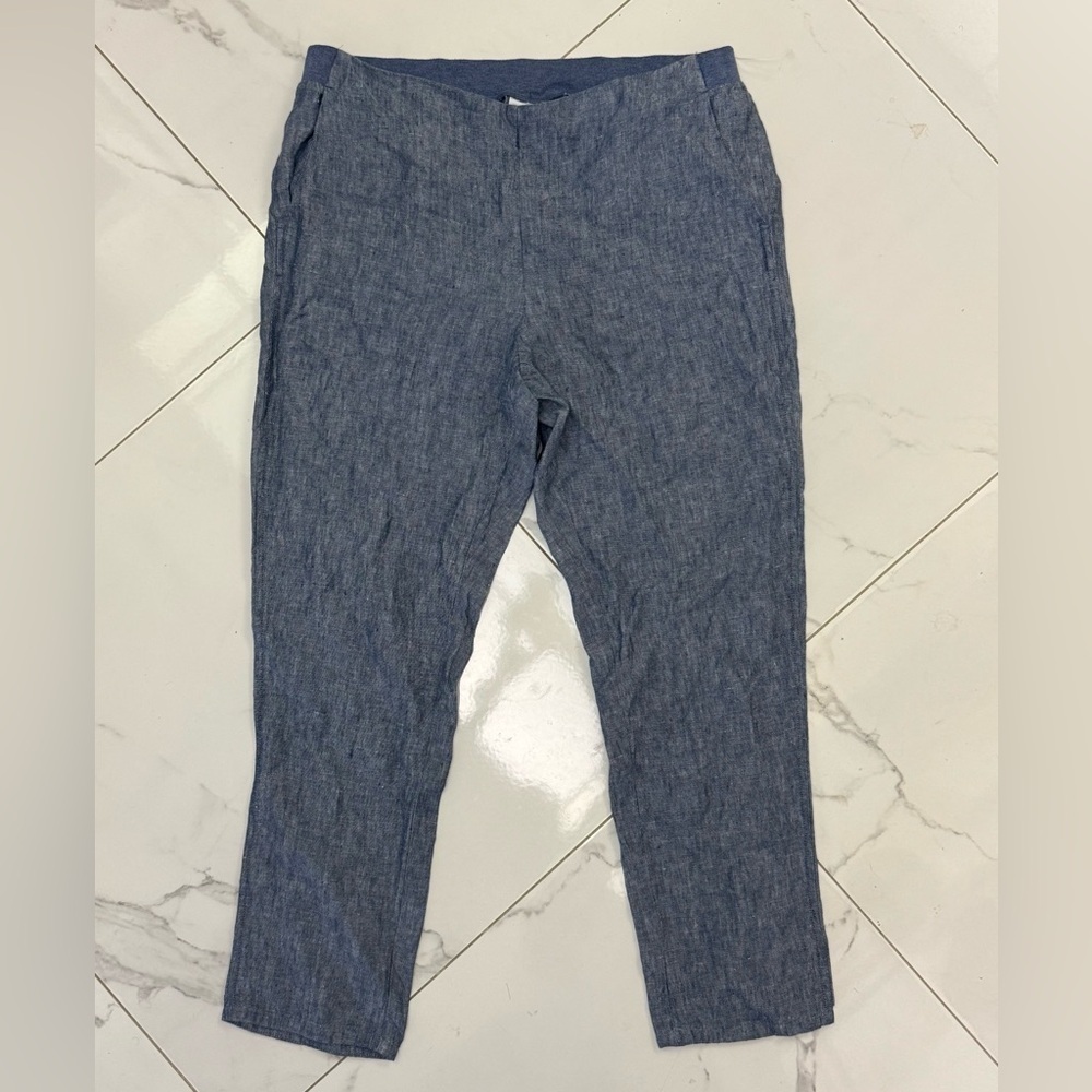 J. Jill Blue Linen Pants Size M